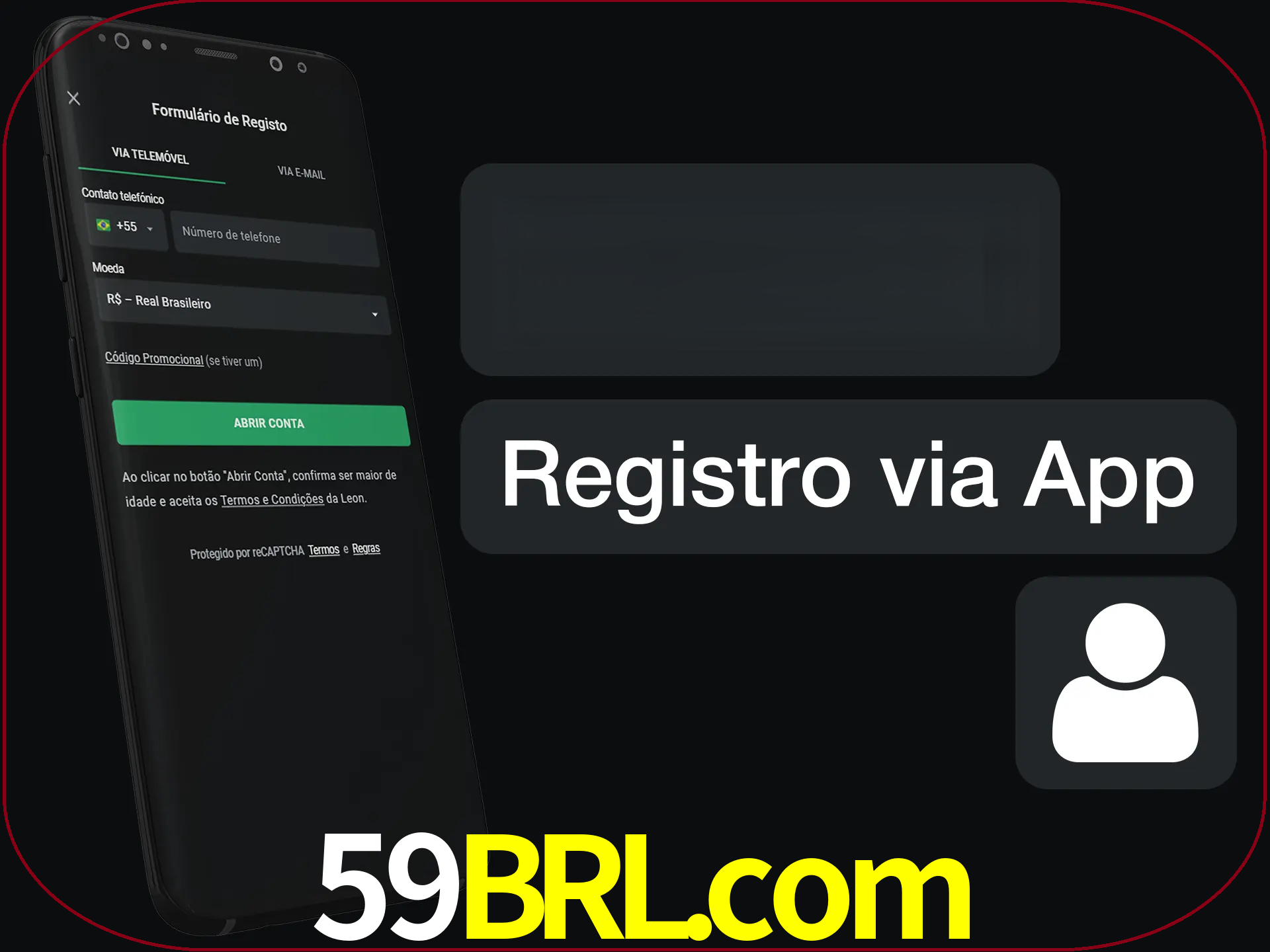 Registre-se com duas etapas usando o aplicativo.