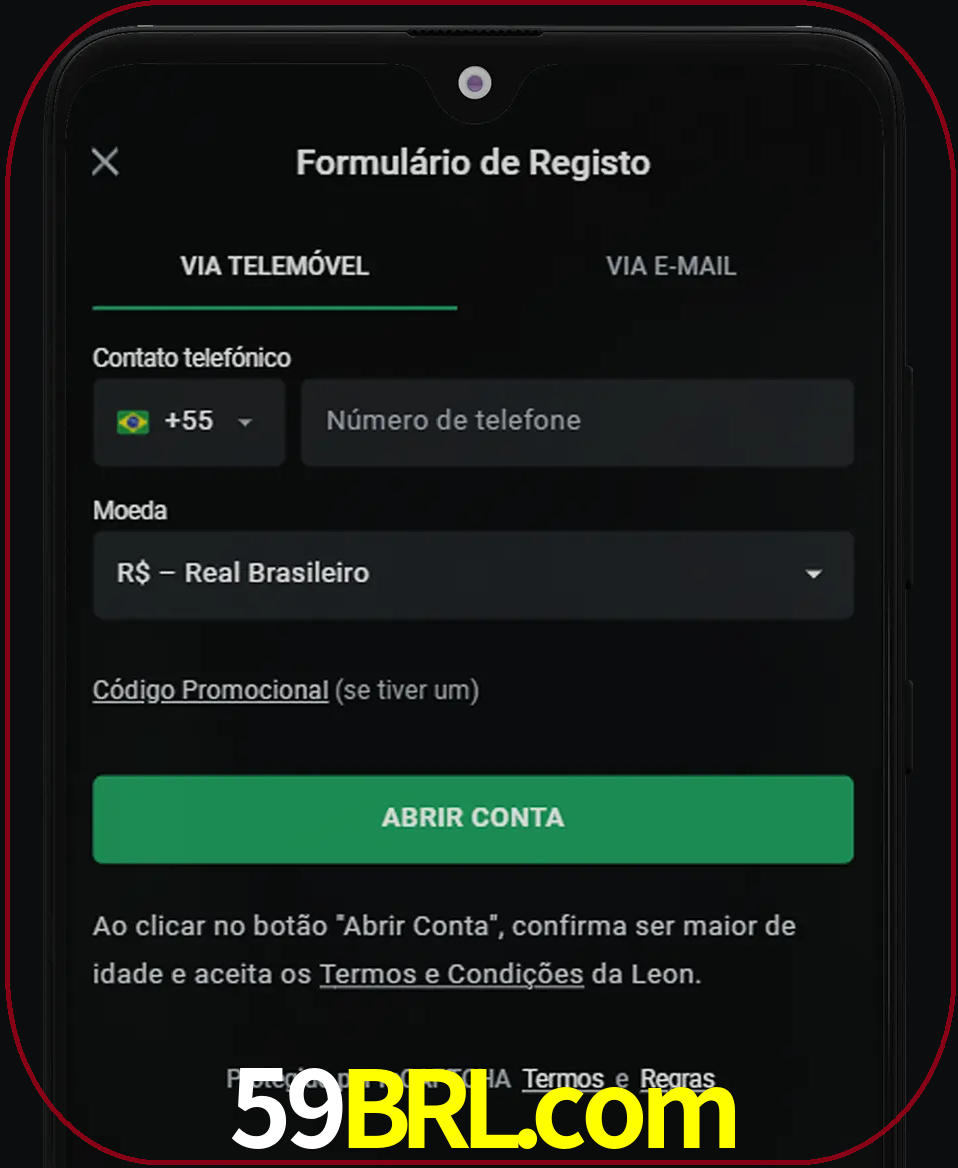 Abra o aplicativo e inicie o processo de registro.