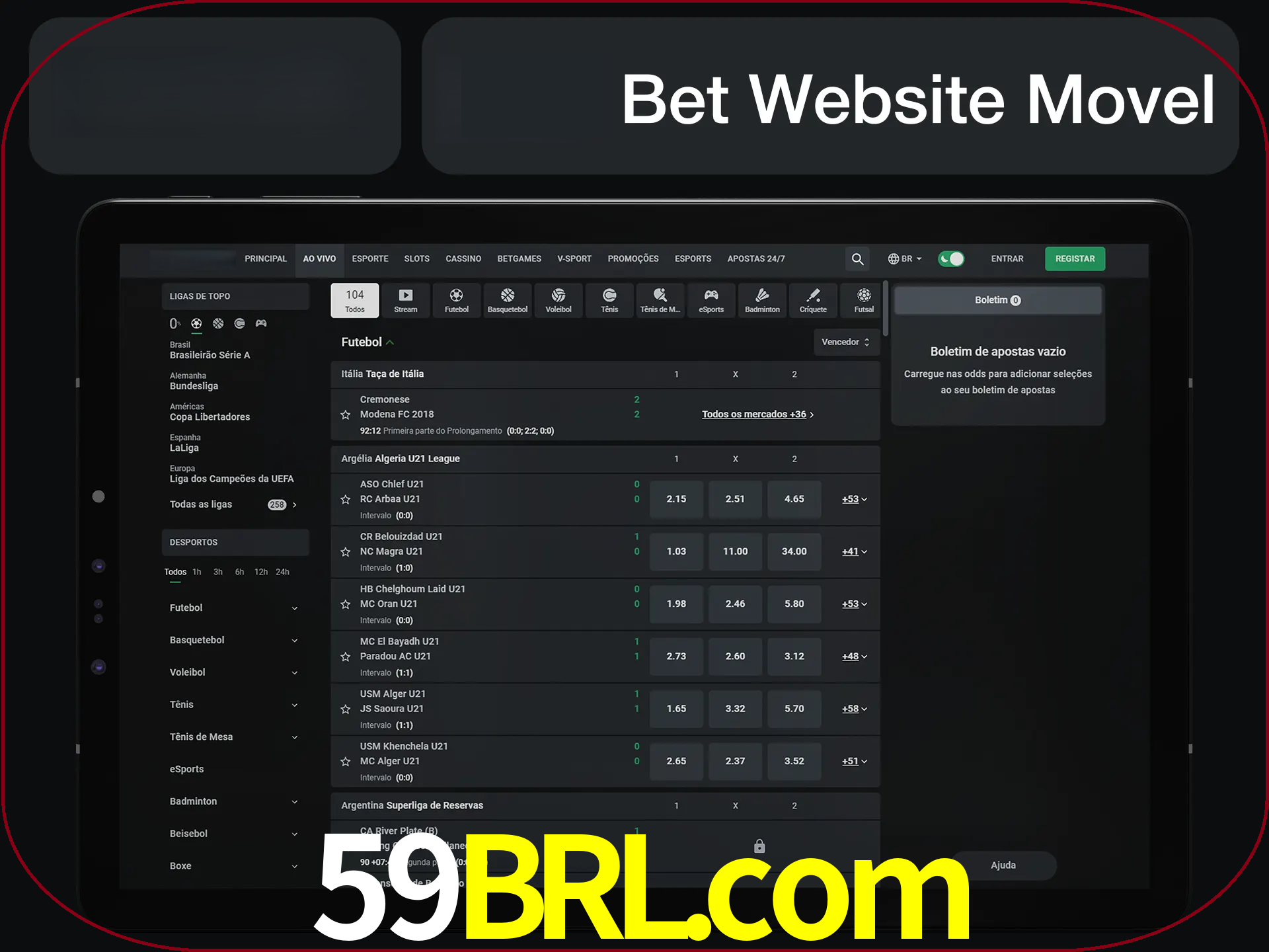 Use nosso website em qualquer dispositivo.