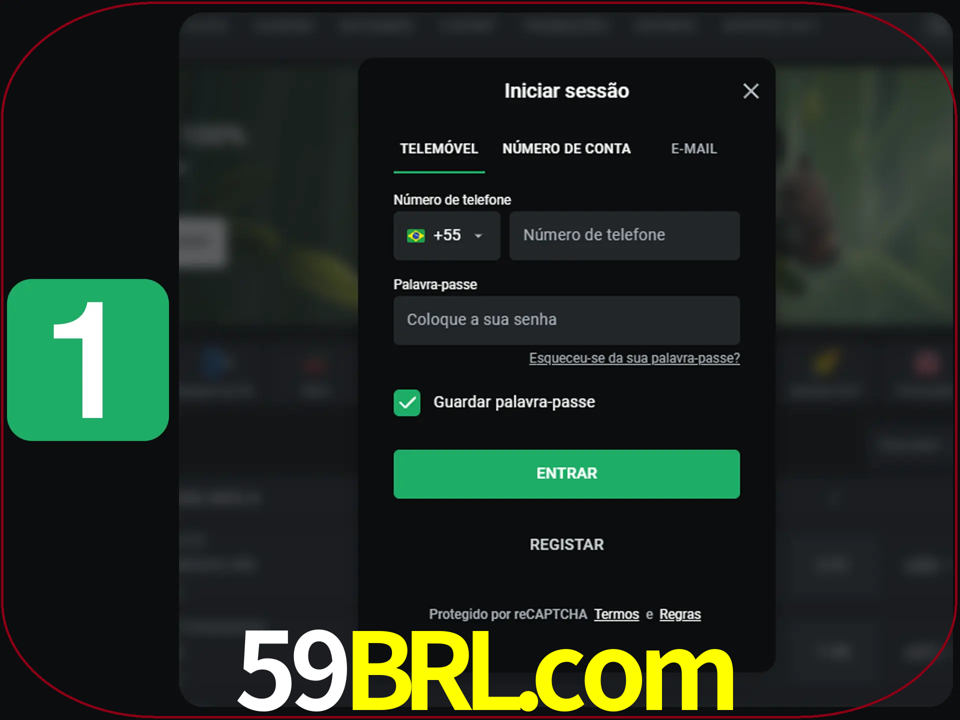 Clique no botão Entrar.